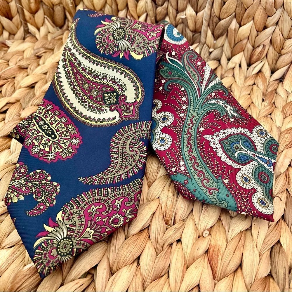 Vintage Oscar de la Renta Set of Stunning Silk Ties - Picture 7 of 7